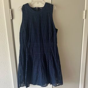 Madewell navy cotton crochet dress